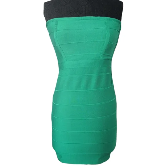 Forever 21 | Dresses | Forever2 Green Strapless Bandage Dress | Poshmark